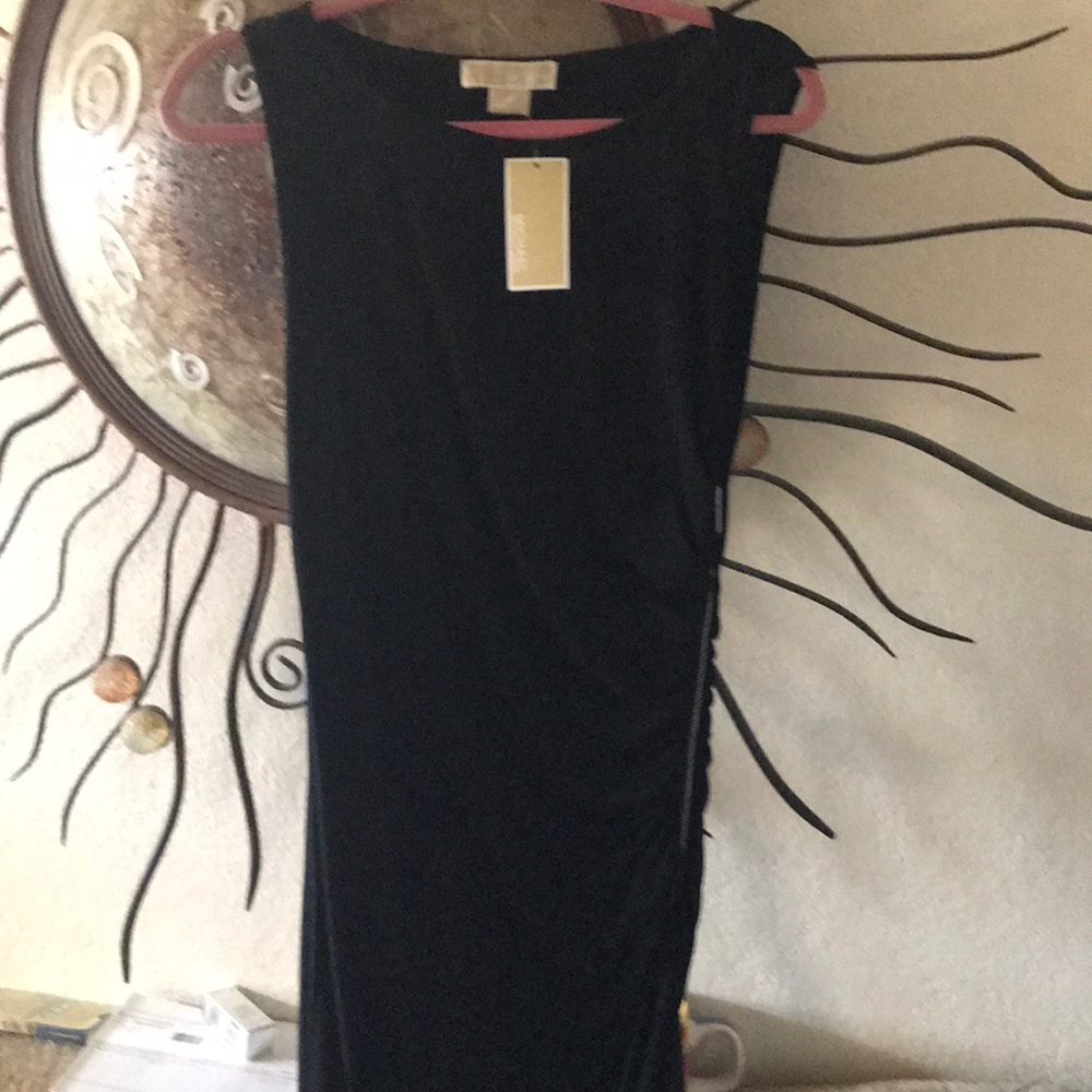 Michael Kors black side zip dress NWT size L